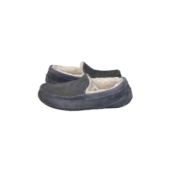 UGG Ascot Grey Suede Moccasin Slip-On Slipper Loafers - Picture 5 of 9